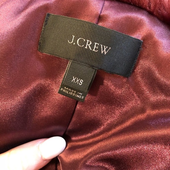 J. Crew Maroon Fur Vest size XXS - Picture 7 of 7